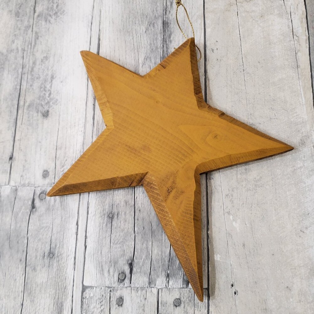 Rustic Wooden Gold/Yellow Star